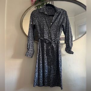 Brooks Brothers Liberty Paisley Floral Button Front Belted Shirt Dress